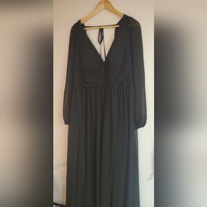 Azazie Elegant Black Long Sleeve Dress